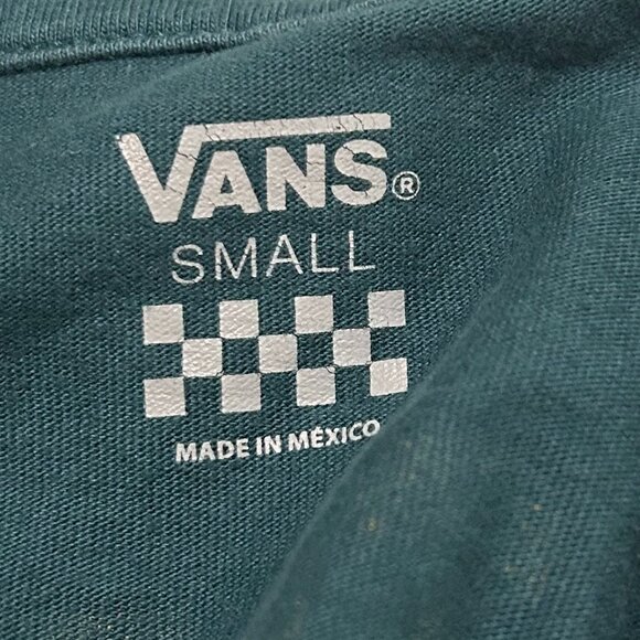 VANS OFF THE WALL Dark green long sleeve cropped shirt skater vibes, SIZE S - Picture 7 of 8